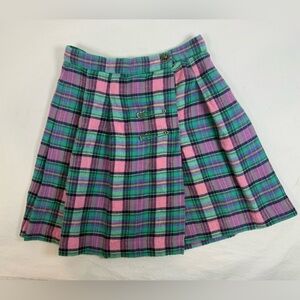 Vintage plaid skirt safety pin 90s y2k 100% cotton